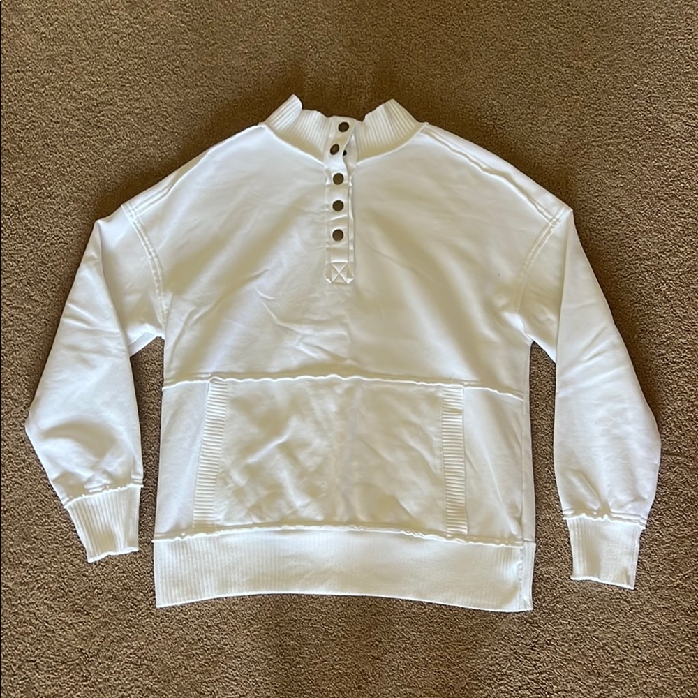 White Button-Up Woman’s Sweater/Long Sleeve